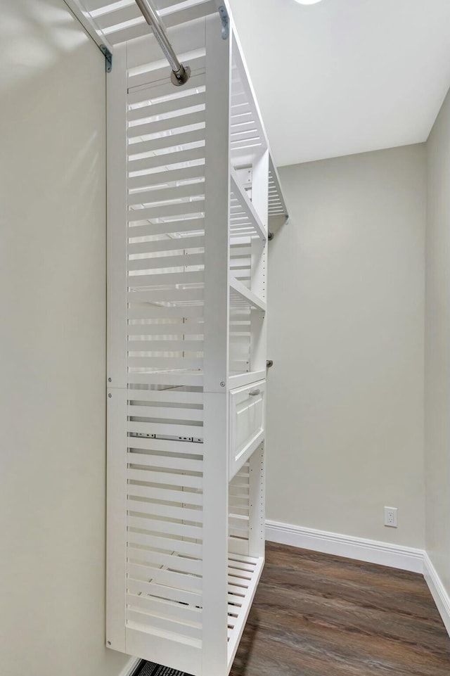 spacious closet featuring wood finished floors