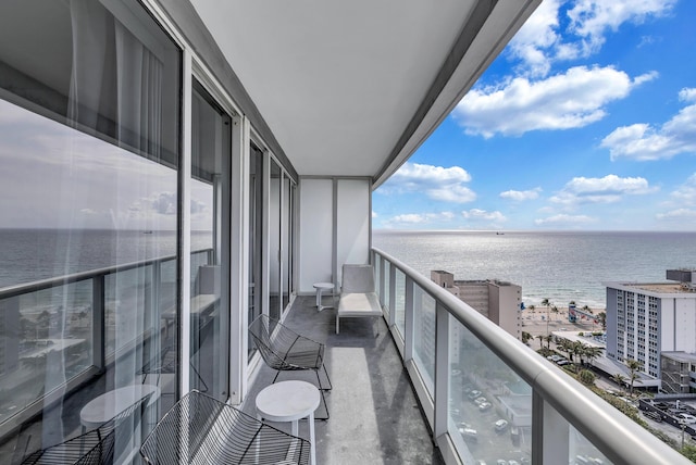 balcony with a water view