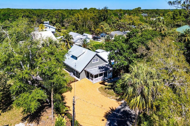 aerial view with a forest view