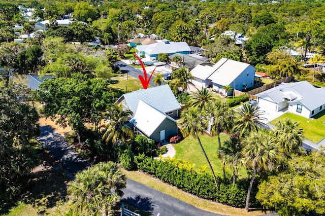 aerial view with a residential view