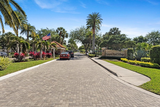 view of street with curbs and sidewalks