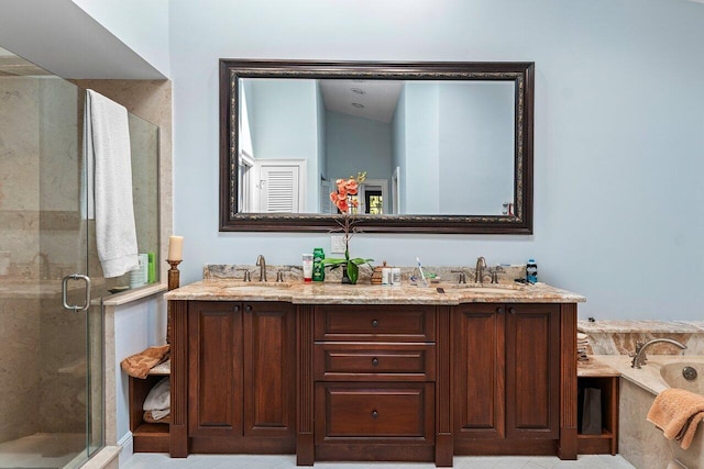 2161 NW 59th St, Boca Raton, FL 33496 - full bath featuring a bath, a sink, a shower stall, and double vanity