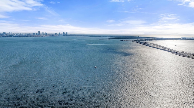 property view of water with a view of city