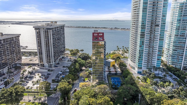 property's view of city with a water view