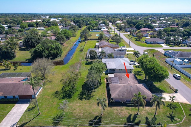 drone / aerial view featuring a residential view