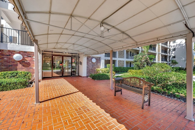 view of patio featuring french doors