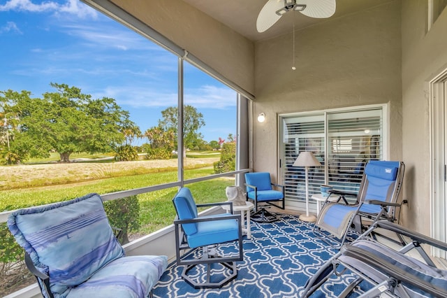 6089 Bay Isles Dr, Boynton Beach, FL 33437 - sunroom / solarium featuring ceiling fan