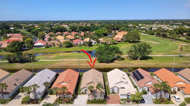 6089 Bay Isles Dr, Boynton Beach, FL 33437 - aerial view featuring a residential view, golf course view, and a water view