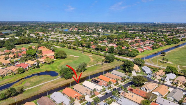 6089 Bay Isles Dr, Boynton Beach, FL 33437 - birds eye view of property with a residential view, golf course view, and a water view