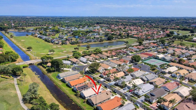 6089 Bay Isles Dr, Boynton Beach, FL 33437 - aerial view with a water view and a residential view