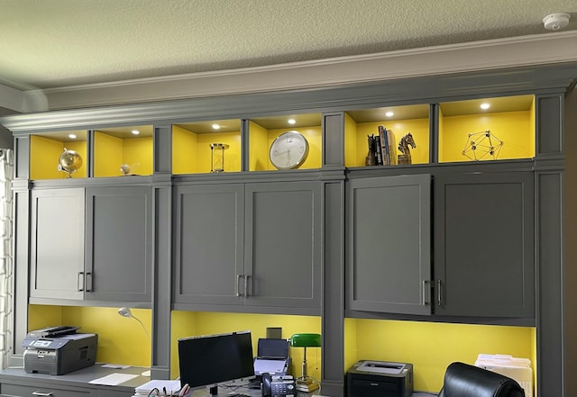 interior space featuring a textured ceiling