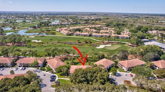 168 Brackenwood Rd, Palm Beach Gardens, FL 33418 - bird's eye view featuring a residential view, a water view, and view of golf course