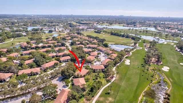 168 Brackenwood Rd, Palm Beach Gardens, FL 33418 - bird's eye view featuring a residential view, golf course view, and a water view