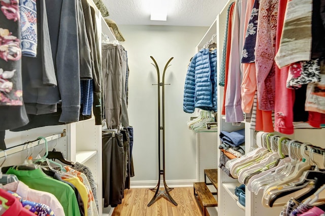 spacious closet with wood finished floors