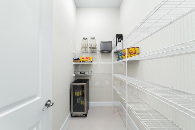 pantry with wine cooler