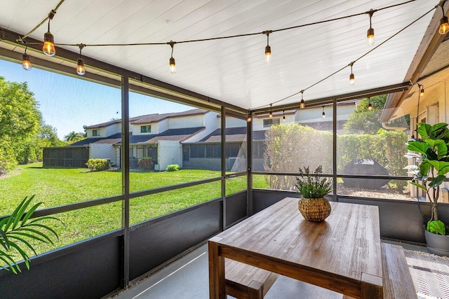 view of unfurnished sunroom