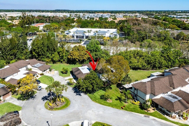 bird's eye view with a residential view