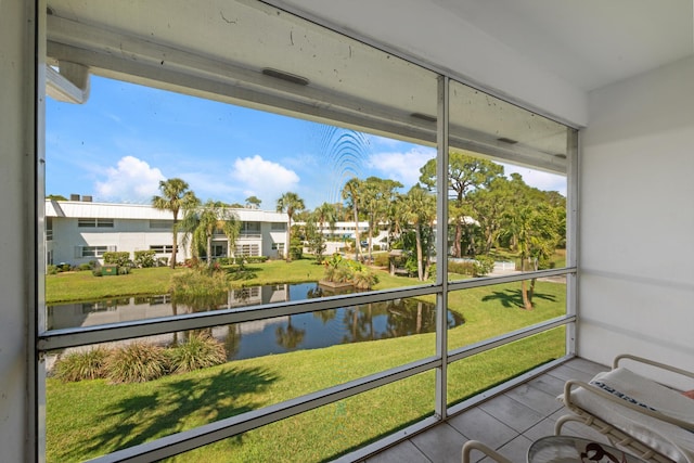 balcony with a water view