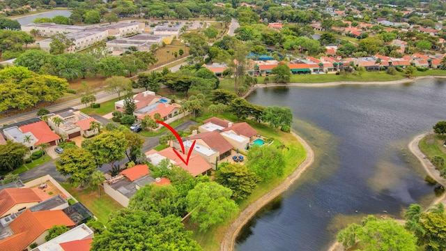 6740 Lago Vista Ter, Boca Raton, FL 33433 - birds eye view of property featuring a residential view and a water view