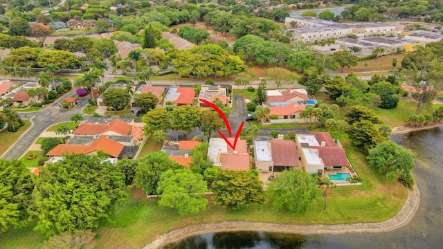 6740 Lago Vista Ter, Boca Raton, FL 33433 - drone / aerial view featuring a water view and a residential view