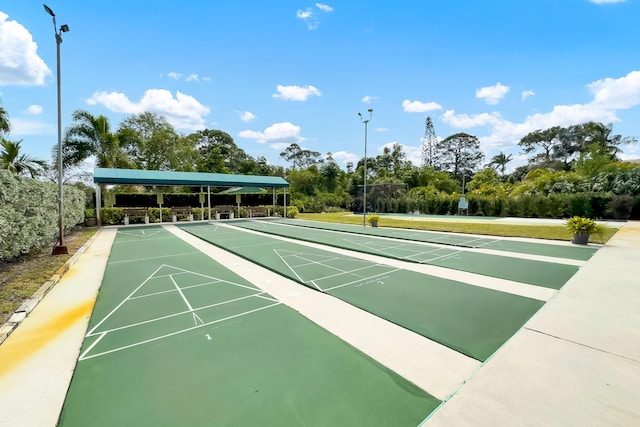 view of community featuring shuffleboard