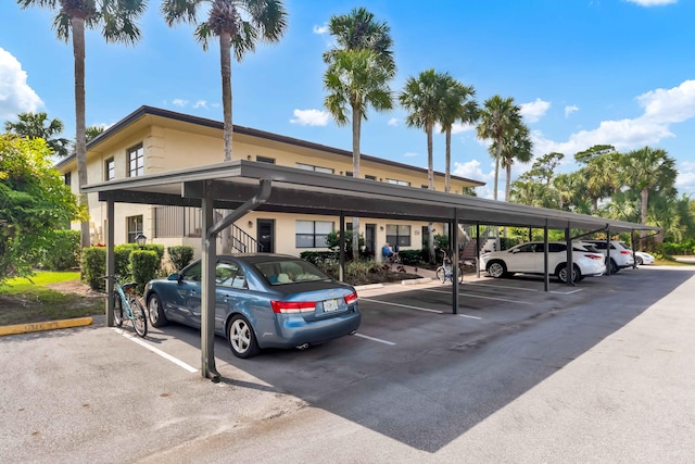 view of covered parking lot