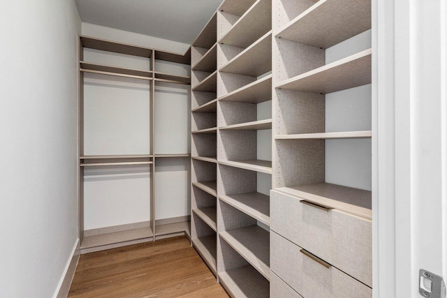 spacious closet with wood finished floors