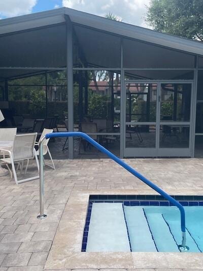 view of swimming pool featuring a patio area and a swimming pool