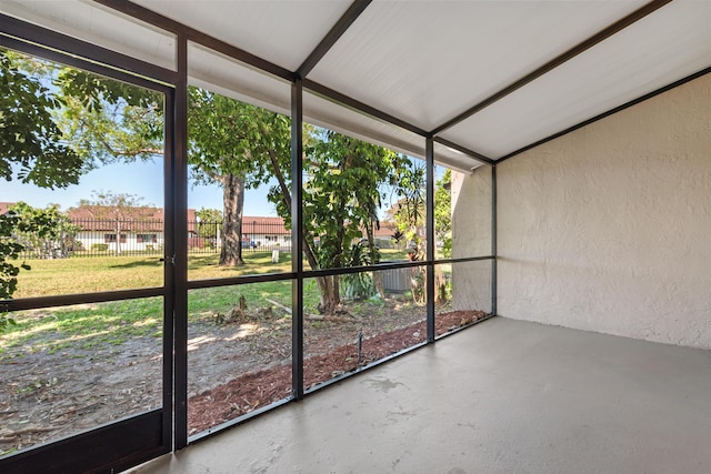 view of unfurnished sunroom