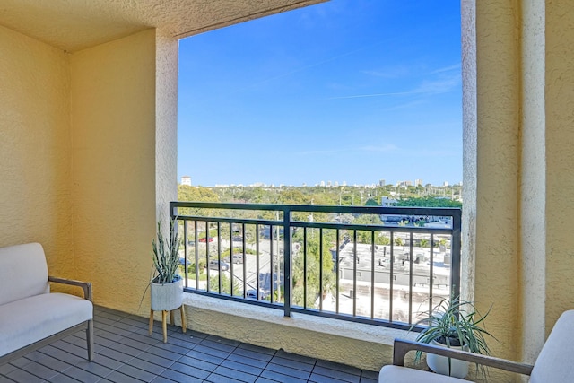 balcony featuring a view of city