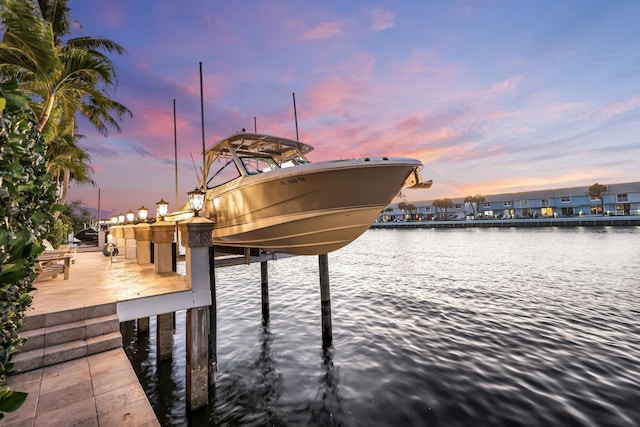 4216 Intracoastal Dr, Highland Beach, FL 33487 - dock featuring a water view and boat lift