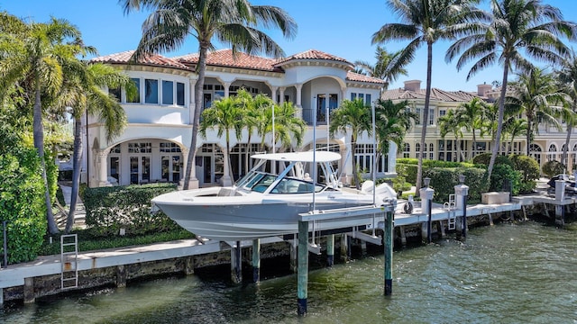 4216 Intracoastal Dr, Highland Beach, FL 33487 - dock featuring a water view and boat lift