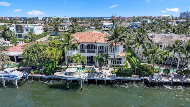 4216 Intracoastal Dr, Highland Beach, FL 33487 - back of property with a balcony, a water view, a patio, and a residential view