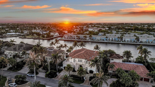4216 Intracoastal Dr, Highland Beach, FL 33487 - aerial view at dusk of a water view and a residential view