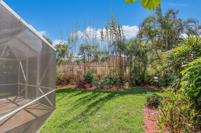 view of yard with fence