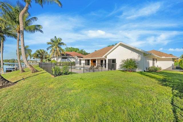 view of yard with fence