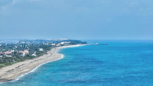 view of water feature featuring a view of the beach