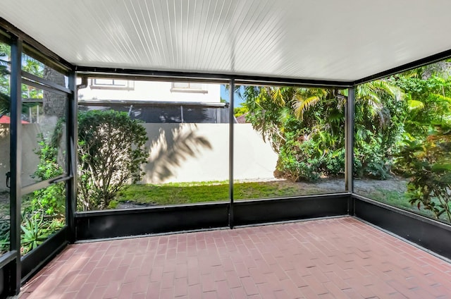 view of unfurnished sunroom