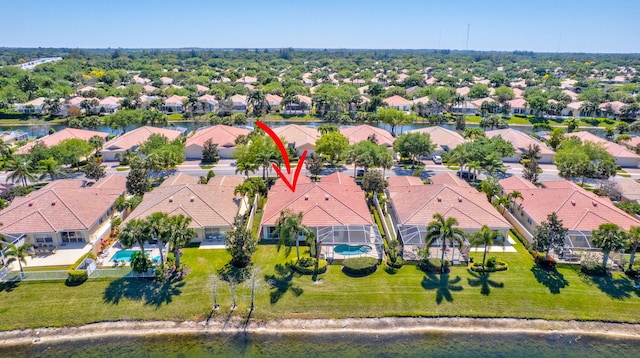 aerial view featuring a residential view