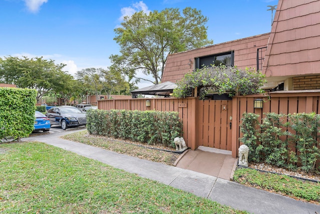 view of yard with fence