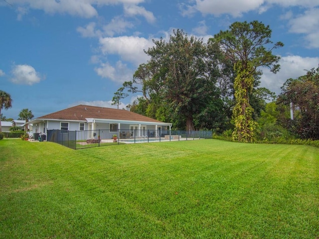 view of yard with fence