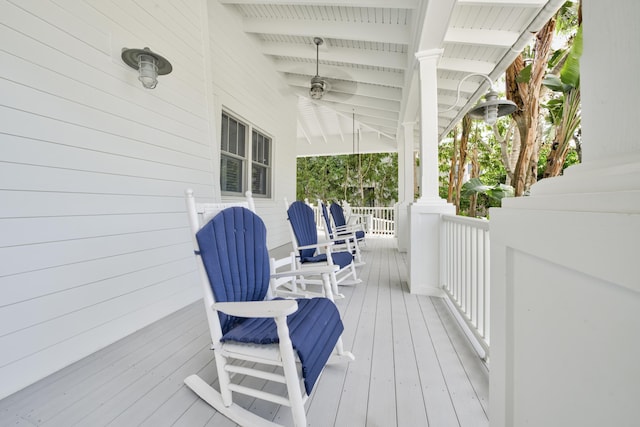 deck with a porch