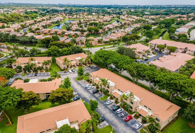 aerial view with a residential view