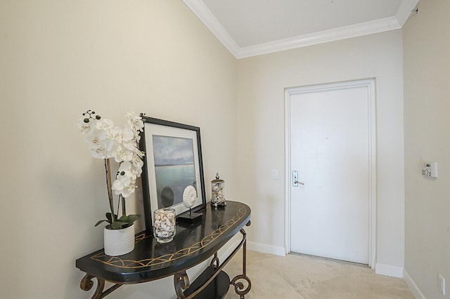 2650 Lake Shore Dr Unit 703, Riviera Beach, FL 33404 - foyer featuring baseboards and crown molding