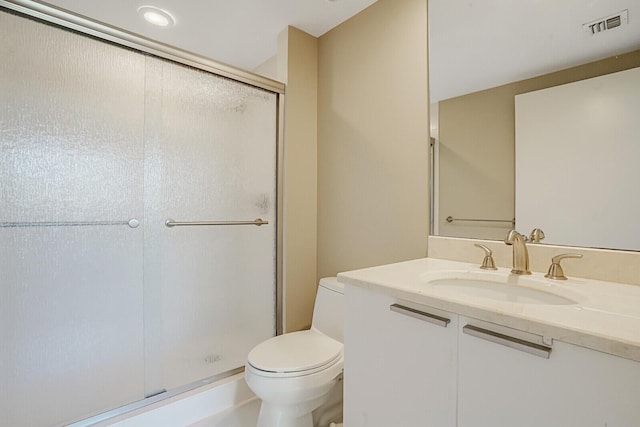 2650 Lake Shore Dr Unit 703, Riviera Beach, FL 33404 - full bath featuring a shower stall, vanity, visible vents, and toilet