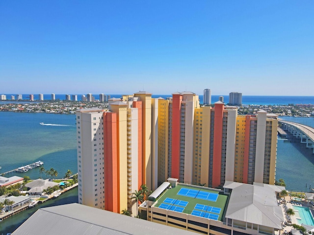 2650 Lake Shore Dr Unit 703, Riviera Beach, FL 33404 - aerial view featuring a view of city and a water view