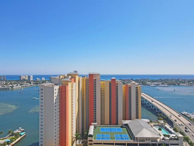 2650 Lake Shore Dr Unit 703, Riviera Beach, FL 33404 - aerial view with a water view and a view of city