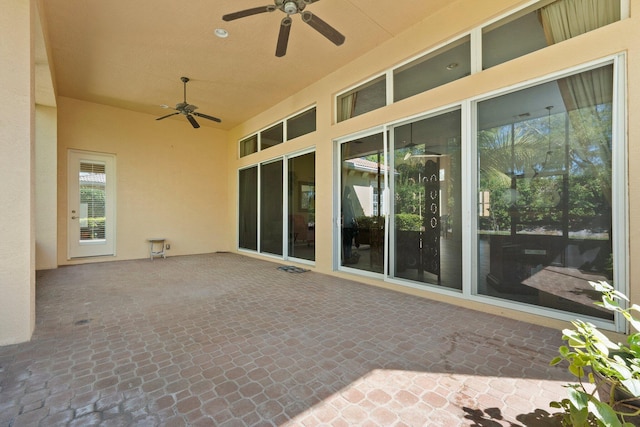 view of patio / terrace featuring a ceiling fan