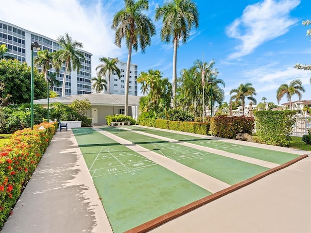 view of home's community with shuffleboard