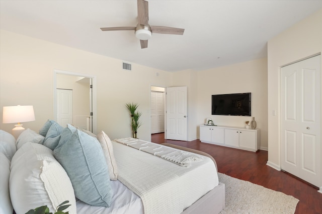 826 Dakota Dr Unit 105, Jupiter, FL 33458 - bedroom featuring wood finished floors, baseboards, and a ceiling fan